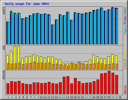 Daily usage for June 2024