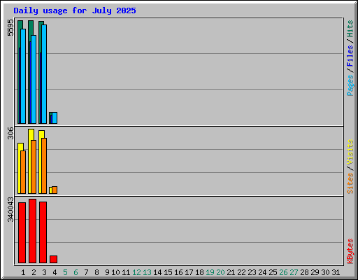 Daily usage for July 2025