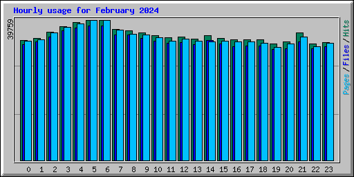 Hourly usage for February 2024