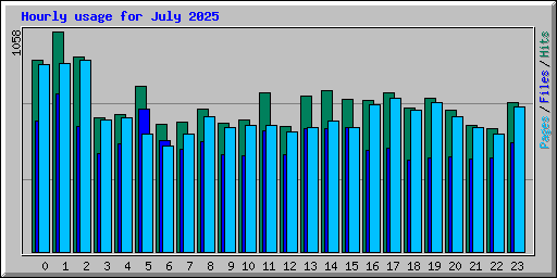 Hourly usage for July 2025
