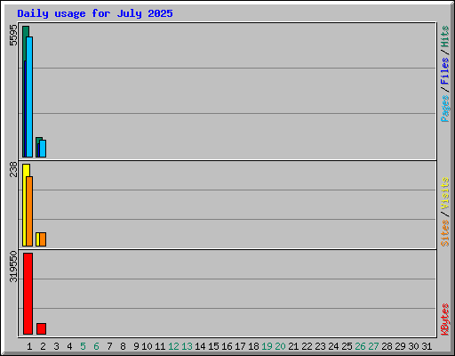 Daily usage for July 2025