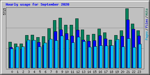 Hourly usage for September 2020