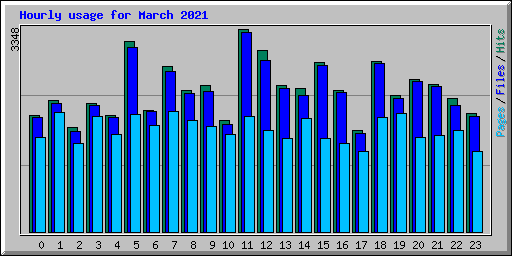 Hourly usage for March 2021