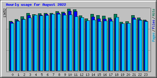 Hourly usage for August 2022